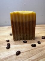 Continental Breakfast bar soap - layers of coffee scrub, cinnamon swirl and orange