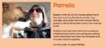 Pamela, Co-Founder and Director of Content. Image contains a photo of Pamela and one of her dogs.