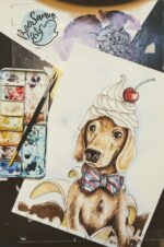 Watercolor "Dachshundae"