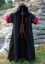 Sith Acolyte robe in black twill with maroon arm band trim.