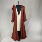 The Negotiator Robe in rust wool.