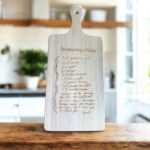 Handwritten recipe cutting boards